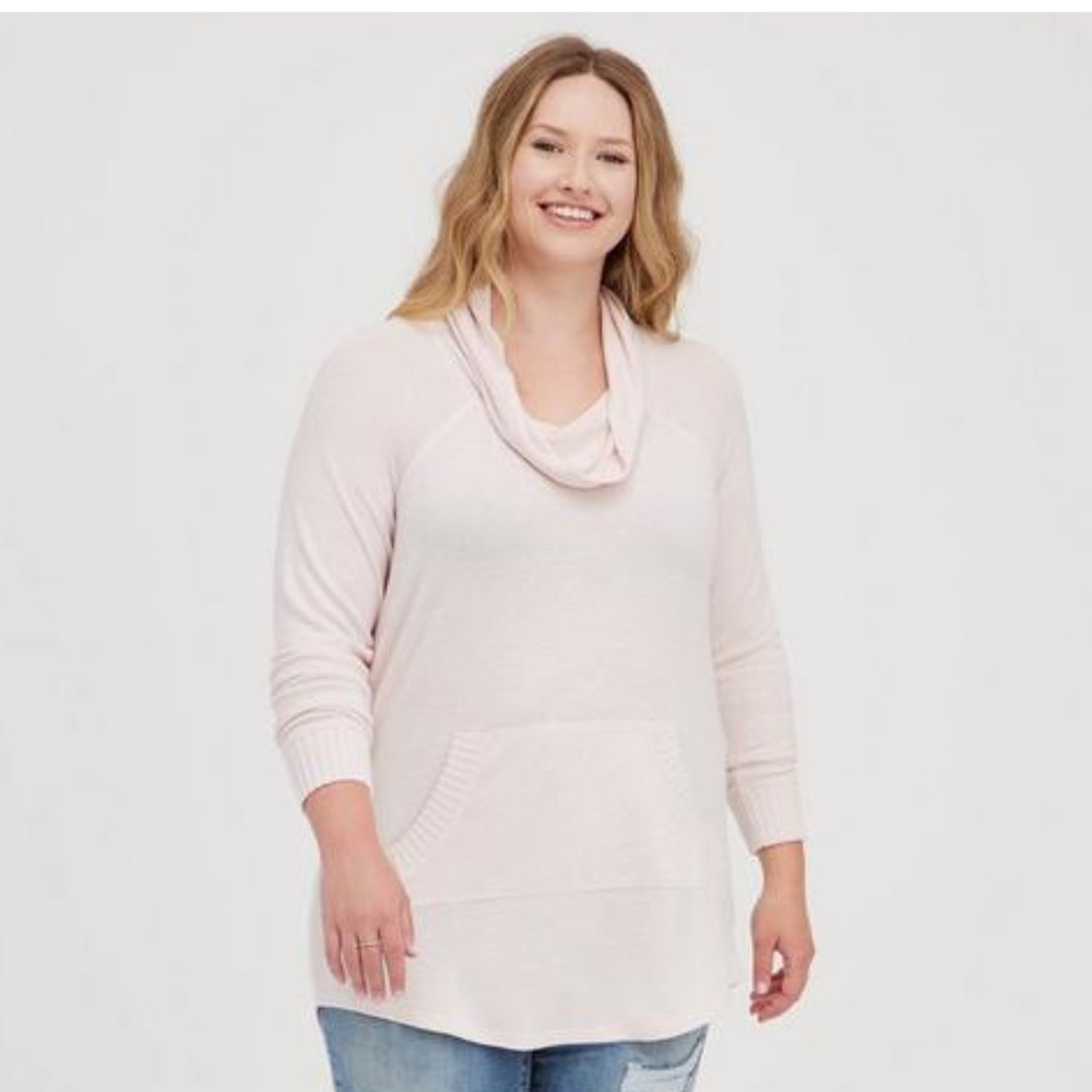 Torrid Super Soft Plush Cowl Neck Raglan Tunic Sweatshirt